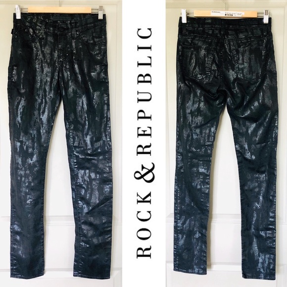 black snake print jeans